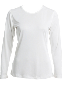 Damen T-Shirt, Shirt, Langarm, RH, 100% Seide, Interlock,  Natur, M, 40/42